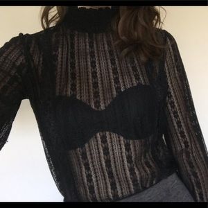 Sexy black lace shirt